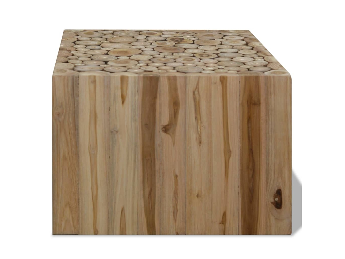 Mesa de Centro em Madeira de Teca Genuína 50x50x35 Cm MAISON EXCLUSIVE