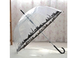 guarda-chuva transparente com barba pequena cabo longo leve e com gola 3D
