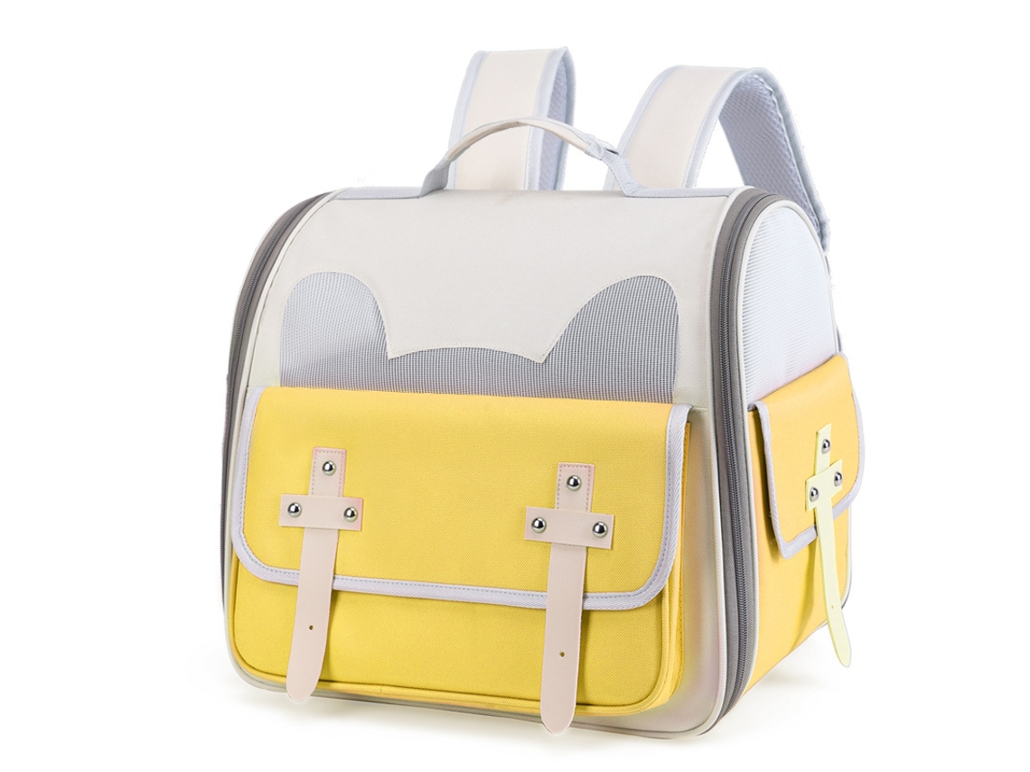 Mochila para Gatos, Respirável, Dobrável, 31x23x35 Cm, Amarela AQUAFORGE