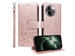 Capa Tkdaddy Para Xiaomi Redmi K80 Ultra 5g Com Bloqueio Rfid E Estampa De Cachorro, Capa De Couro Pu Com Alça De Pulso Rosa