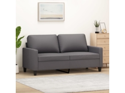 Vidaxl Sofá De 2 Lugares 140 Cm Couro Artificial Cinza