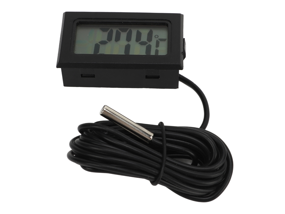 Termômetro Digital Lcd Embutido Com Sonda À Prova D'água Para Incubadora E Medição De Temperatura
