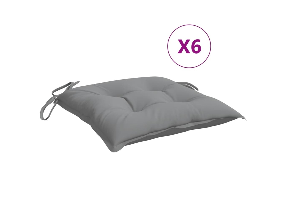 Chair Cushion, Chair Cushions Vidaxl Cinzeto Poliéster (50 X 50 X 7 Cm)