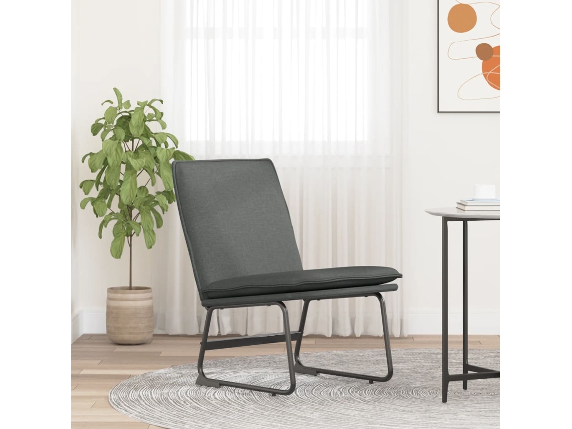 Vidaxl Cadeira Lounge 52x75x76 Cm Tecido Cinzento-escuro