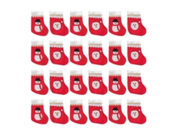 24 Meias De Natal Em Miniatura Com Design De Chapéu E Faixa, Decorações De Natal, Sacolas De Presente De Natal. Loja Olysi