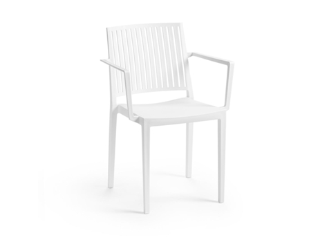 Conjunto 4 Cadeiras Bars com Braços Branco Tensai Furniture