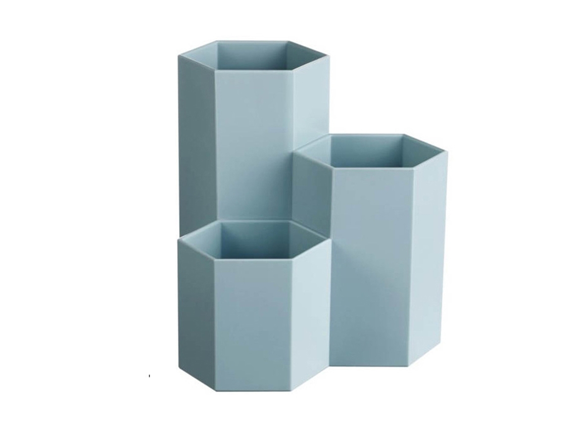 Porta Lápis Hexagonal com 3 Compartimentos | S/MARCA