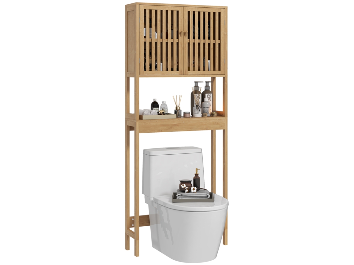 Bambu, Móvel De Banheiro Com 2 Portas E Prateleira Aberta