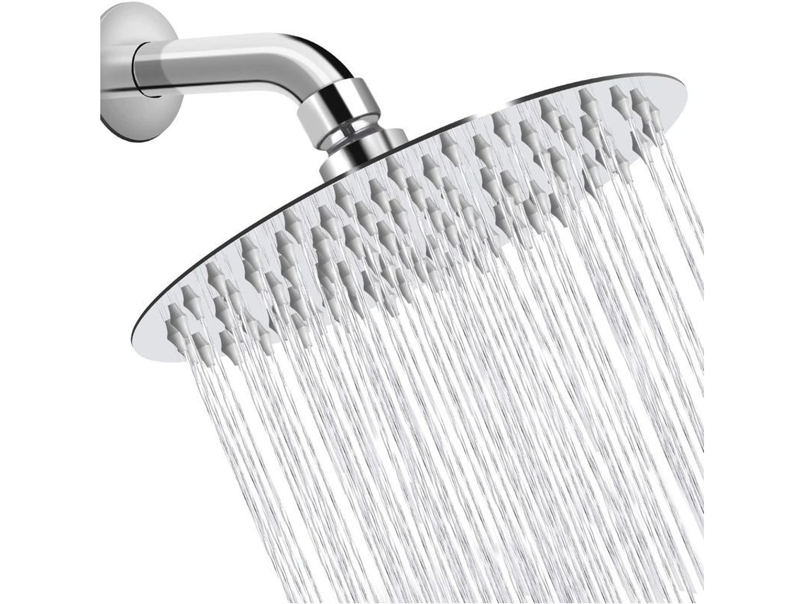 Chuveiro de chuva de alta pressão 8 polegadas, 90 bicos, aço inox 304, instalação fácil S/MARCA