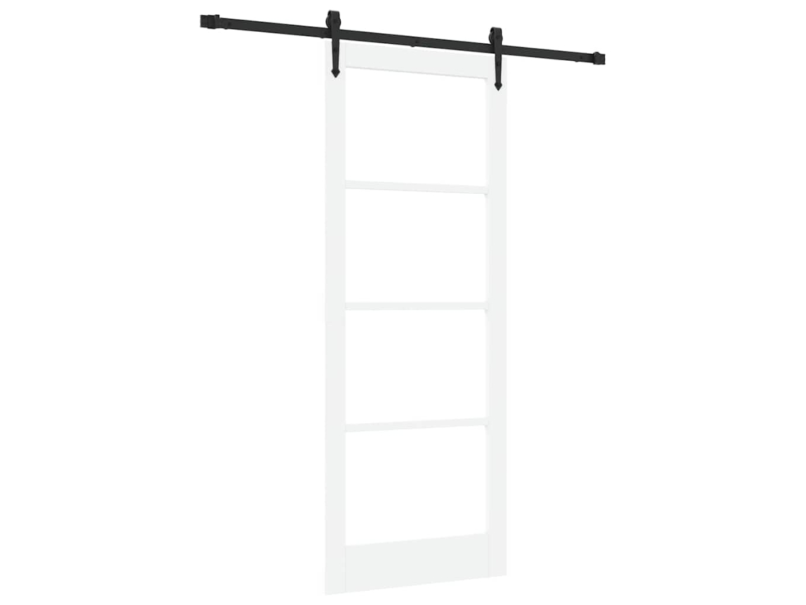 Conjunto 1 Porta Deslizante Vidaxl Branco Madeira De Pinho Maciça (83 X 211 Cm)