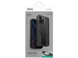 Capa Vapor para iPhone 15 Pro Max UNIQ Pele Sintética Cinzento