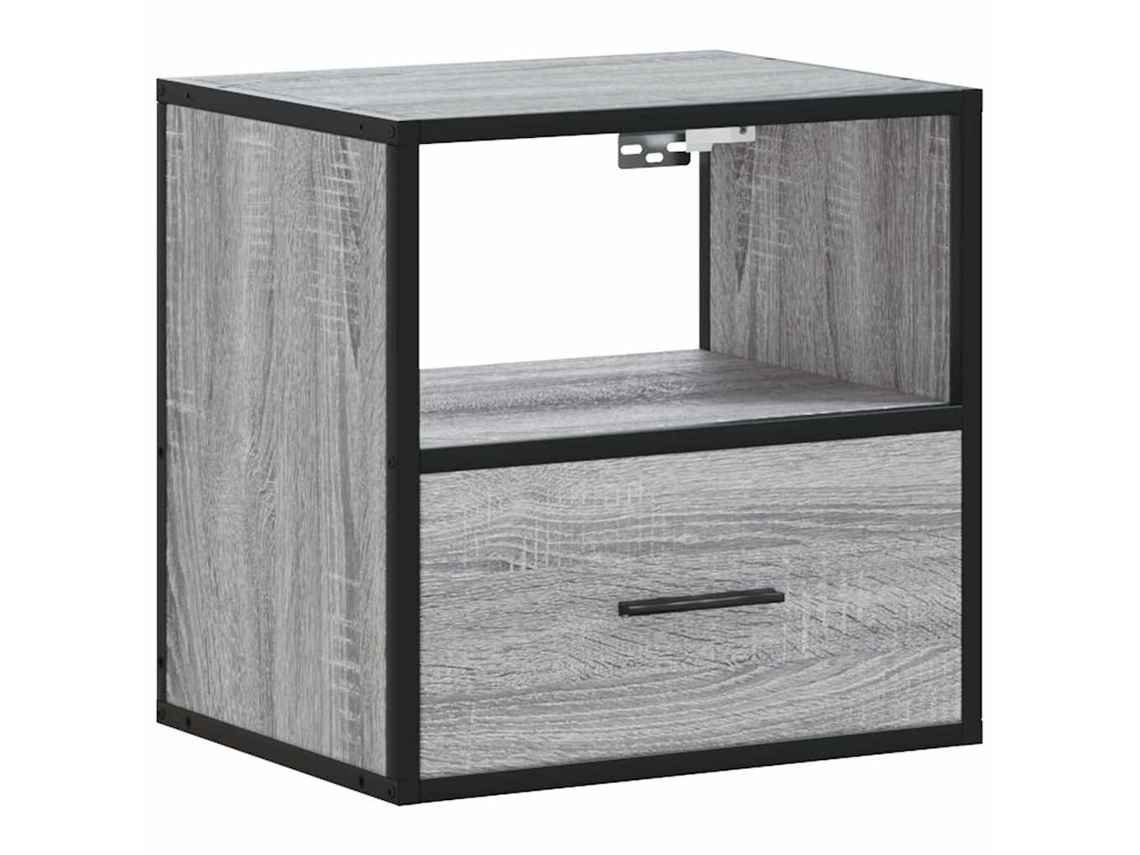 Wall-mounted Bedside Cabinet, Wall-mounted Bedside Cabinets Vidaxl Cinzeto Madeira Processada (n/a)