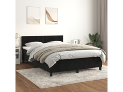 Vidaxl Cama Com Molas/colchão 140x190 Cm Veludo Preto