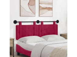 Vidaxl Cabeceira Suspensa Com Luz Led Vinho Vermelho Veludo