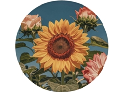 Almofada Redonda Para Assento Com Estampa De Girassol E Rosa, Antiderrapante, Removível, Para Cadeira, Banqueta, Sofá