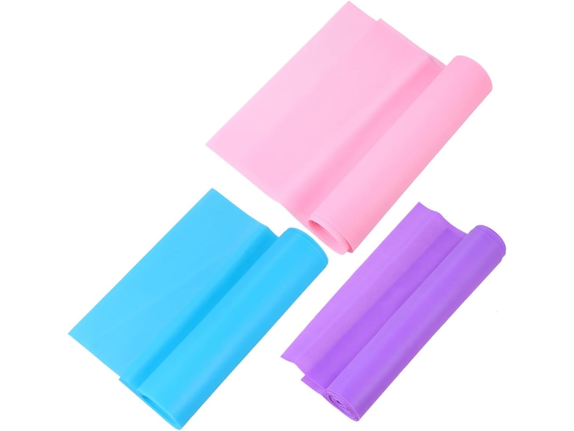 Conjunto De 3 Faixas Elásticas Antiderrapantes Para Yoga, Ideais Alongamento, Flexibilidade E Exercícios