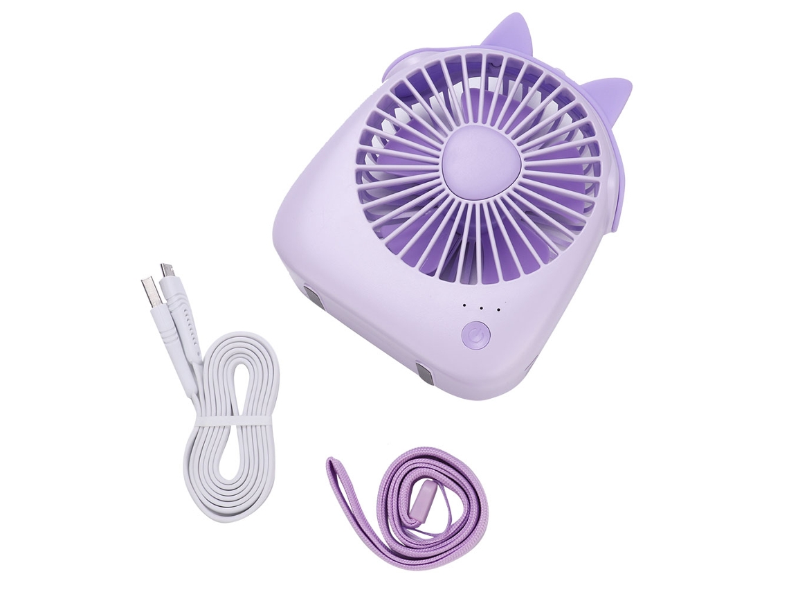 Ventilador Mini Notebook Usb Recarregável Roxo Ajustável