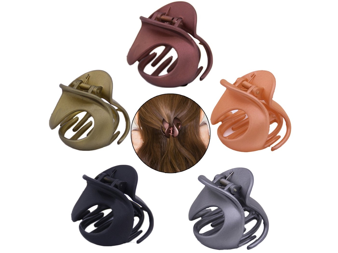 Grampos de Mandíbula Fascigirl 5 Peças de Grampos de Cabelo Simples Irregulares e Antiderrapantes Grampos de Garra para Mulhers JEDBESETZT