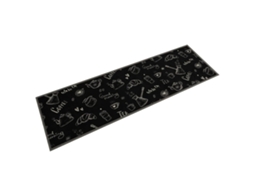 Tapete de Cozinha Lavável VIDAXL Veludo Padrão Morning Preto 150 X 45 X 0.5 Cm