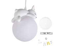 Lustre de suspensão em forma de coelho branco resina retro para cozinha quarto cabeceira | S/MARCA