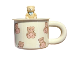 Caneca Criativa de 330Ml para Café Da Manhã com Tampa Caneca Doméstica para Água Ideal para Escritório Feminino NEVEANCE