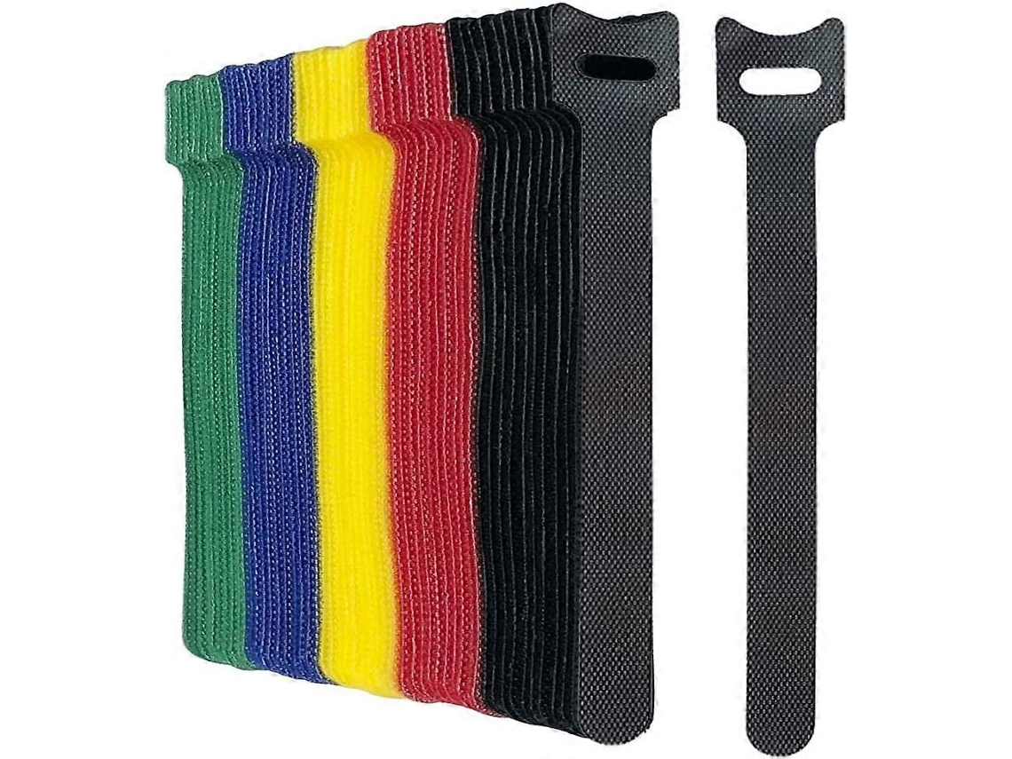 Ataduras de Cable Reutilizables Negras 100 Unidades Ajustables Desmontables para Gestión de Cables de Oficina Y Hogar 50 Unidades Multicolor
