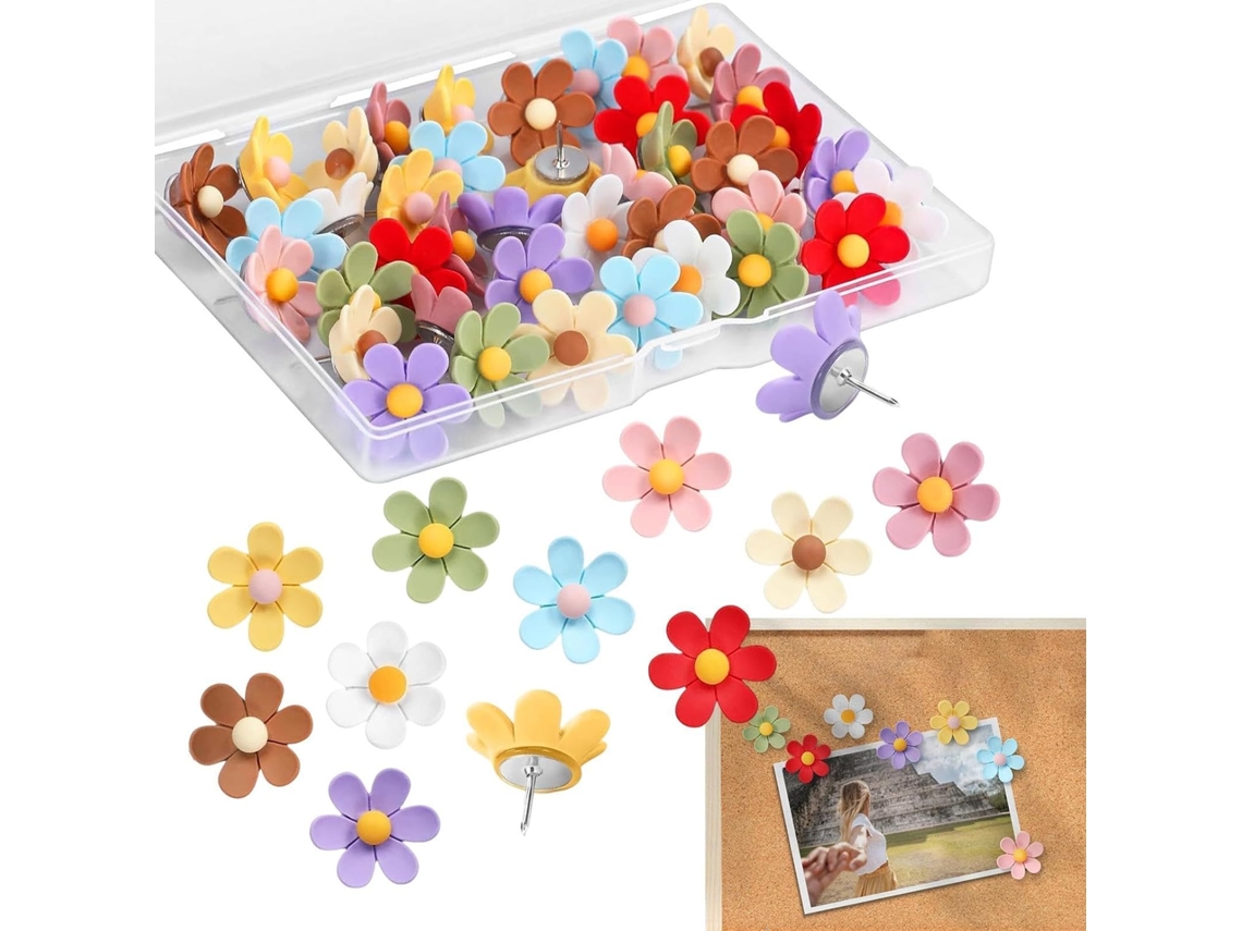 50 Tachinhas de Resina com Desenho Floral Para