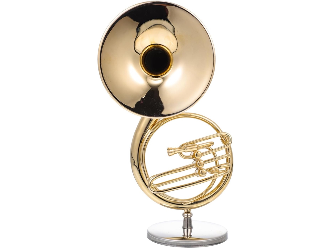 Caixa Armazenamento Suporte Cobre Dourado Brilhante Sousafone Miniatura Decoração Exclusiva Peça Casa Café GOKOCO