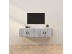 2 Pcs Móveis De Tv | Gabinete Tv | Armário Tv De Parede 80x34,5x40 Cm Cinzento Sonoma