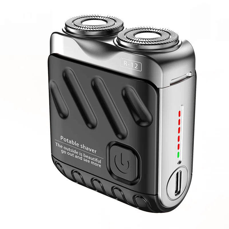 Barbeador Elétrico Portátil, Interface Usb c, Classificação de Impermeabilidade Ipx7, Fácil de Limpar, com Luz Indicadora de Energia. MDUG (r12 Preto)