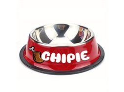 Tigela Personalizada em Aço Inoxidável Antiderrapante para Animais de Estimação com Nome Personalizado, Perfeita para Cães e Gatos AQUAFORGE