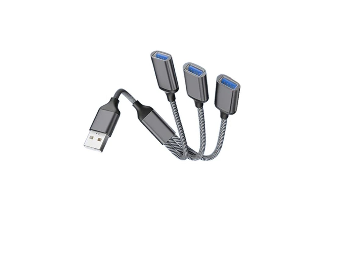Adaptador Sofisticado Portas Usb Compatível Com Divisor Usb De 3 - Pack Com 3 Unidades