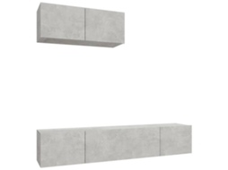 Tv Cabinet Set, Tv Cabinet Sets Vidaxl Cinzeto Madeira Processada (n/a)