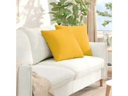 Vidaxl Travesseiros De Sofá 2 Pcs Amarelo Claro 50 X 50 Cm