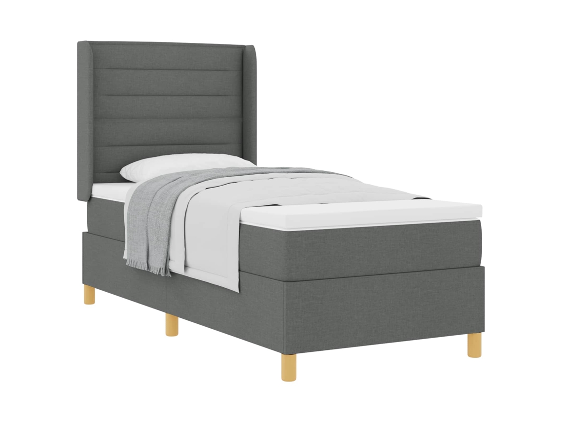 Conjunto 1 Cama Box Vidaxl Cinzento Tecido (90 X 190 Cm)