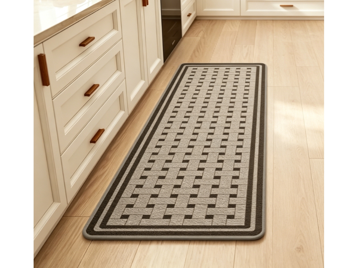 Tapete de Cozinha Retrô Antiderrapante e Lavável, Decoração para Casa DIGITALLAB (marrom, 50x160cm)