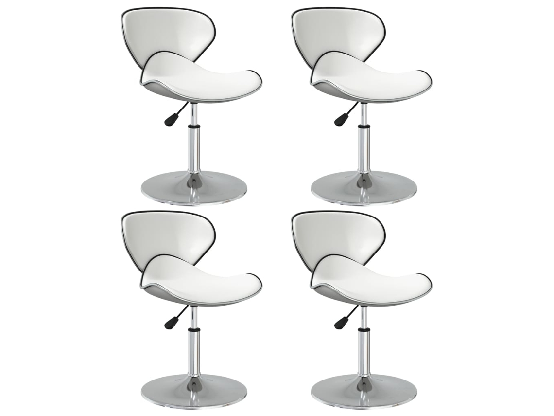 Vidaxl Cadeiras De Jantar 4 Pcs Couro Artificial Branco
