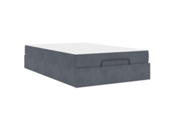Conjunto de Estruturas de Cama com Colchão 2 Pcs Cinza Escuro Veludo MAISON EXCLUSIVE