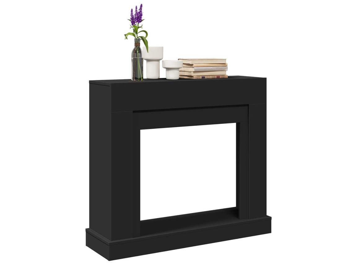 Vidaxl Cornija De Lareira 100x30x87,5 Cm Derivados De Madeira Preto