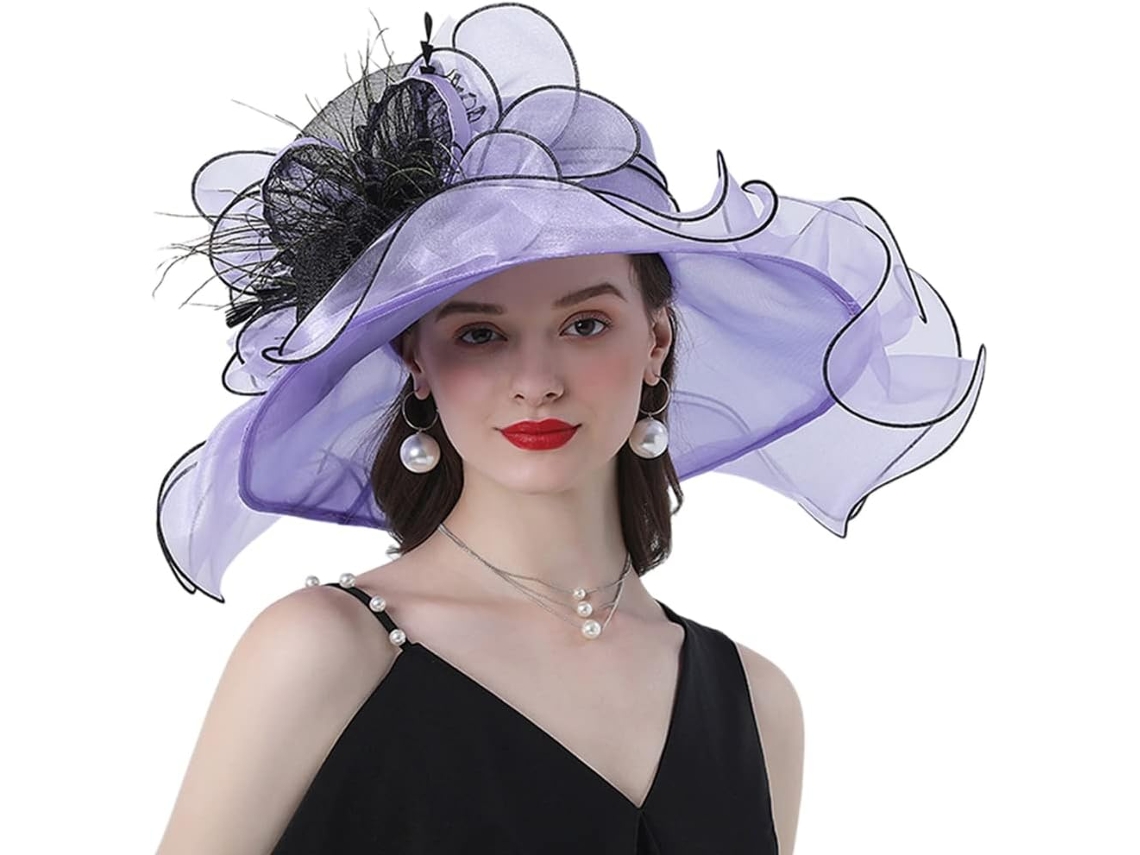 Chapéu De Coco De Organza Respirável Para Uso Externo, Item Essencial Para Meninas, Fascinator Roxo