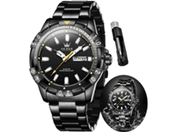 Lurelia Relógio Digital Masculino, Movimento De Quartzo, Analógico, Cronómetro, Data/calendário, Luminoso, Fase Da Lua, 42,5 Mm, 1,67 Polegadas, Preto