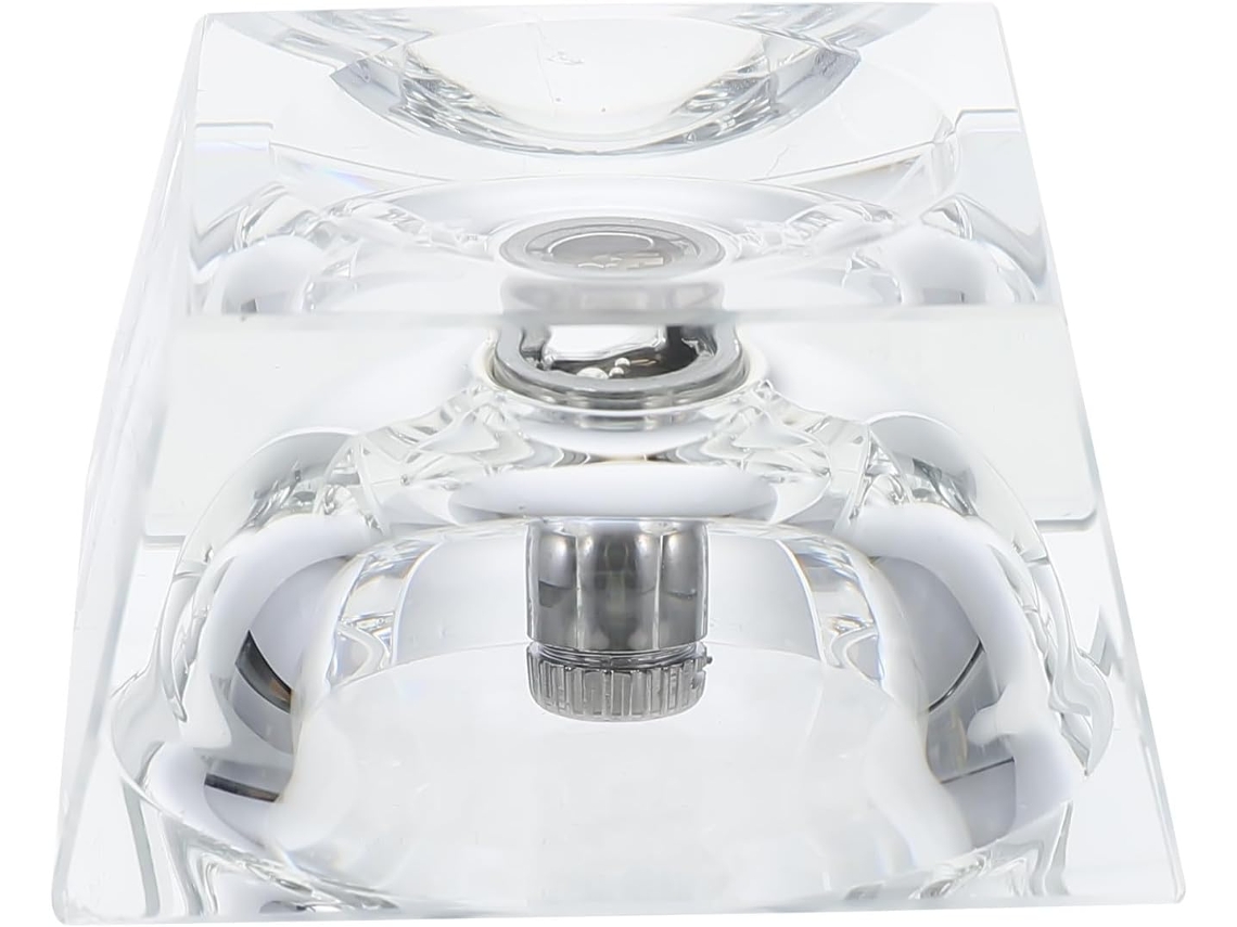 Bestyash Pedestal Quadrado De Vidro Transparente Com Luz Led Brilhante, Base Para Bolas De Cristal, Decoração Para Sala