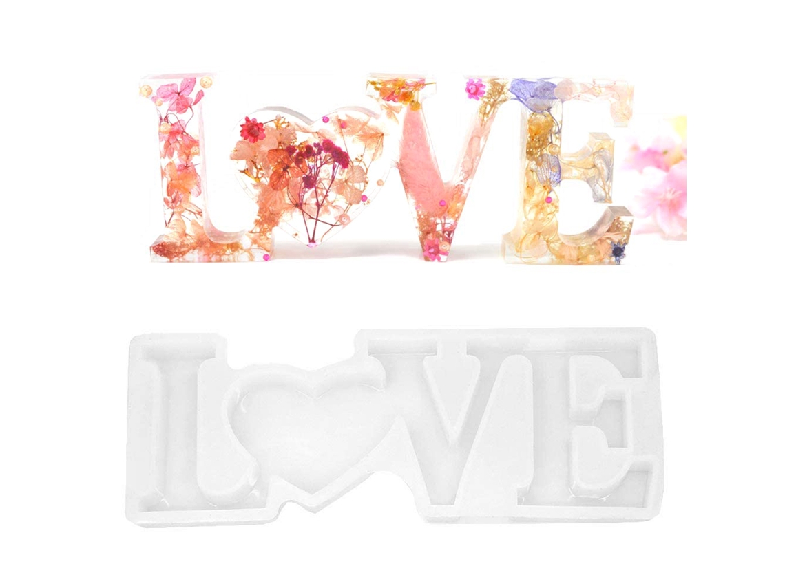 Mali molde de Silicone 3d Letra Love para Resina Epóxi Decoração Manual Diy