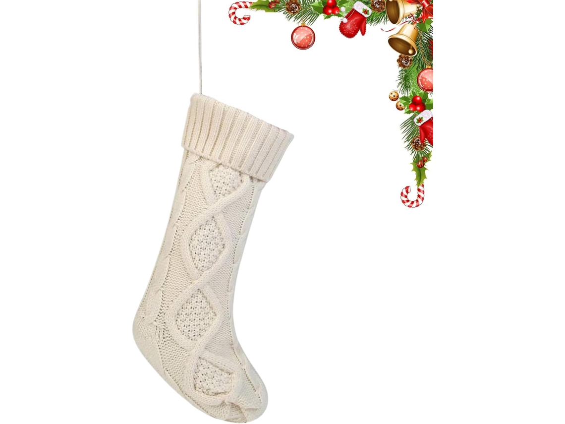 Meia De Natal De Tricô Macio Para Pendurar Na Árvore
