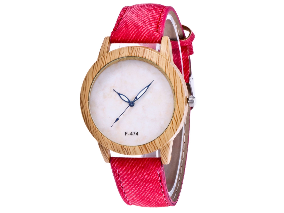 Relógio de Pulseira para Casais Simples com Pulseira de Couro Presente para Namorados (vermelho)