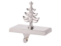 Suporte para Meia de Natal em Metal Prateado, Gancho Árvore Acessório de Lareira, Antiderrapante, Ergonômico, Uso Diário STELASPLEN