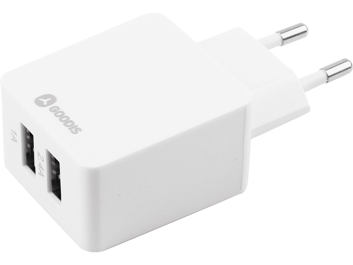 Adaptador Viagem GOODIS 2 USB 5V-3.4A Branco