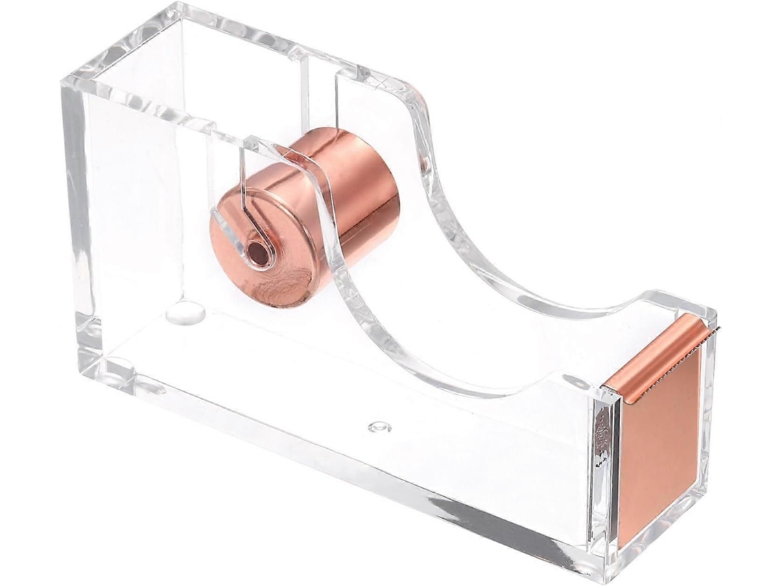 Dispensador de Fita Adesiva, Adesiva Mesa, Suporte Mesa em Acrí Lico Transparente com Peso, GOKOCO