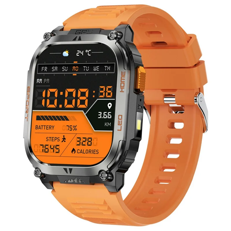 Relógio Inteligente Yuysan Qx18 Ecrã 2,01 Polegadas Bluetooth Chamadas Ip68 Gps Desporto Laranja