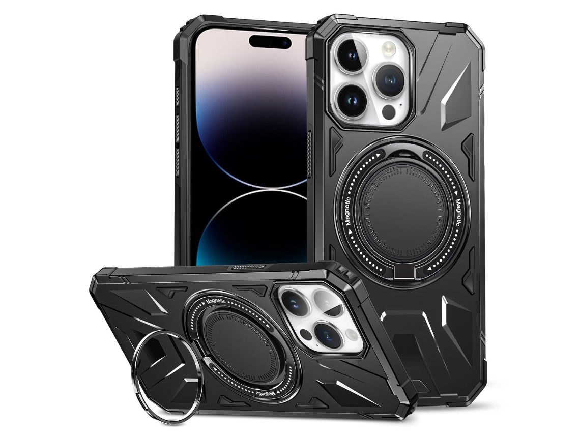 Suporte Casa Quedas Para Iphone 14 Pro Max Pele Sintética Preto